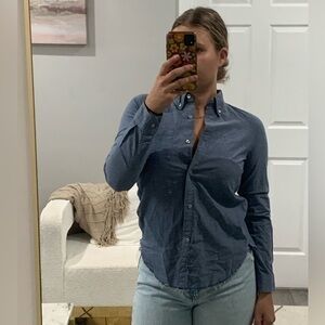 Isabel Marant Button Down Blouse Chambray in Blue Multi Color
